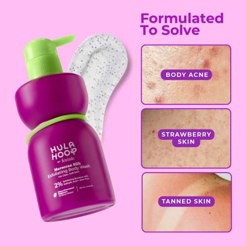 Hula Hoop: Hula Hoop Exfoliating Body Wash by Foxtale | Exfoliates & Smoothens | 250ml