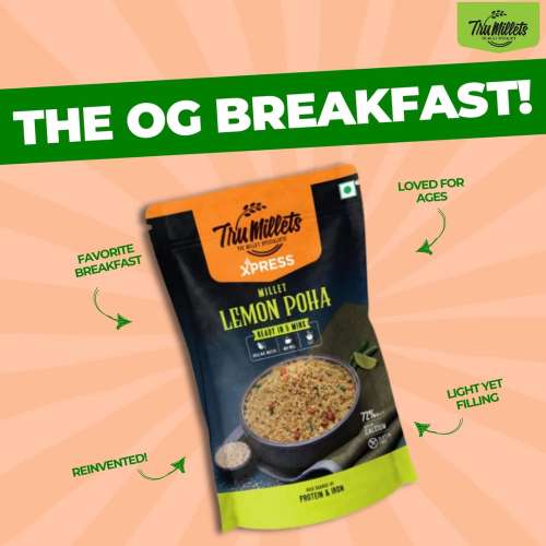 TruMillets: Trumillets Millet Lemon Poha, 180gm (Pack of 1)