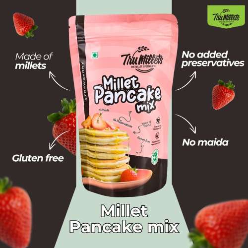 TruMillets: Trumillets Millet Strawberry Pancake, 150gm (Pack of 1)