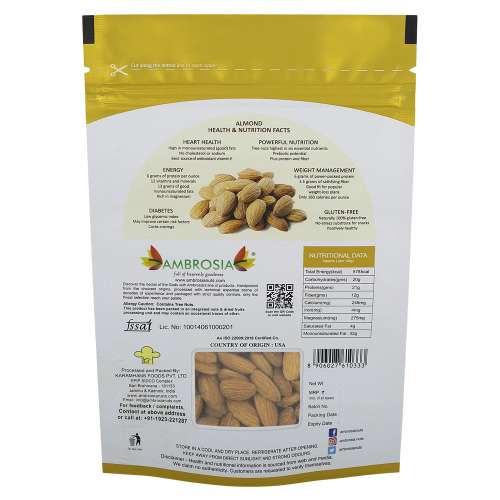 Ambrosia: Golden Jumbo Almond Kernels Pack of 2x250gm