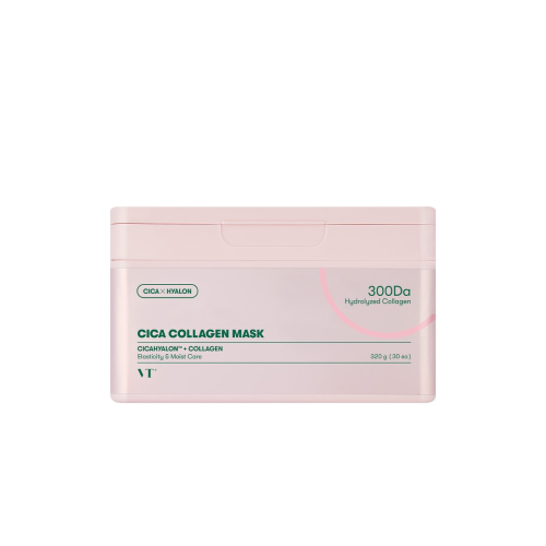 VT Cosmetics: Cica Collagen Mask | Calming Care | Collagen Boost | Skin Firmness | Daily Mask | 30ea