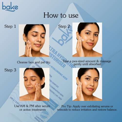 Bake Cosmetics: Ultra Hydrating Face Moisturizer for Barrier Repair & Brightening with 3 Essential Ceramides - 72H Hydration  100gm