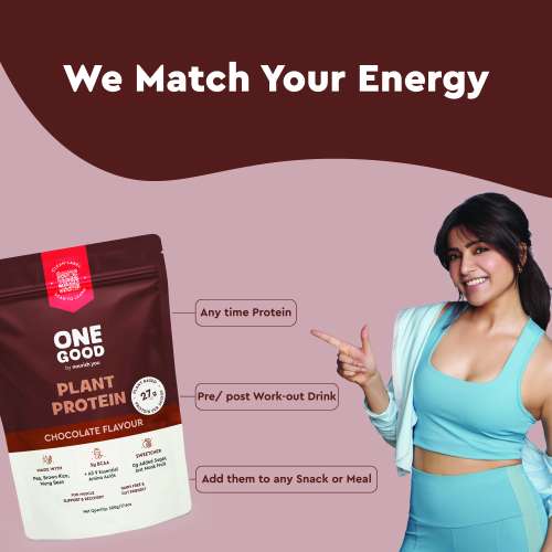 Nourish You: One Good By Nourish You 27g Per Serving Chocolate Plant based Protein Powder-500g | Pea, Brown Rice & Mung Bean Blend | Sweetened with Monk Fruit | Rich Cocoa Flavor | No Soy, No Artificial Flavours | Supports Muscle Growth
