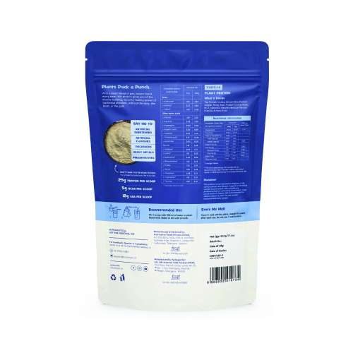 Nourish You: One Good by Nourish You 29g Per Serving Vanilla Plant based Protein Powder-500g | Pea, Brown Rice & Mung Bean Blend | Sweetened with Monk Fruit | No Soy, No Artificial Flavours | Superior Muscle Recovery | Gut Friendly