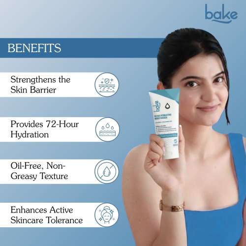 Bake Cosmetics: Ultra Hydrating Face Moisturizer for Barrier Repair & Brightening with 3 Essential Ceramides - 72H Hydration - 100gm