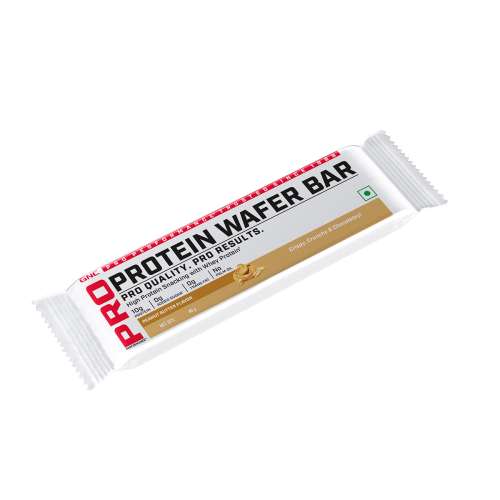 GNC: Pro Performance Protein Wafer Bar | Peanut Butter | 10g Pure Whey | 40gm Pack of 10