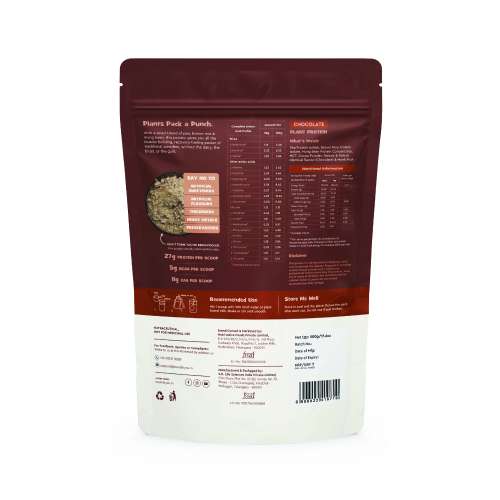 Nourish You: One Good By Nourish You 27g Per Serving Chocolate Plant based Protein Powder-500g | Pea, Brown Rice & Mung Bean Blend | Sweetened with Monk Fruit | Rich Cocoa Flavor | No Soy, No Artificial Flavours | Supports Muscle Growth
