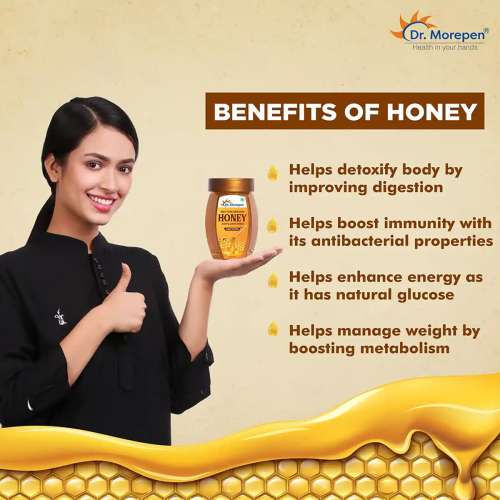 Dr. Morepen: Honey 250gm Pack of 2 and Honey Multi Flora 250gm - Pet Jar Pack of 2