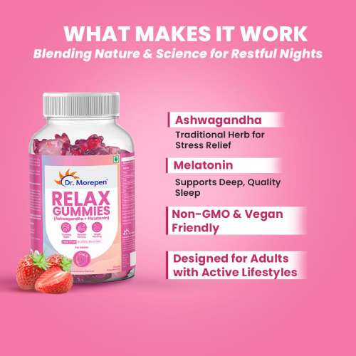Dr. Morepen: Relax Gummy (Ashwagandha + Melatonin) 250gm