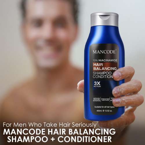 : 10% Niacinamide Hair Balancing Shampoo + Conditioner 400ml for Men and Women| Dual Action Formula for Oil Control, Strength & Shine | 400ml | For Men & Women | Reduces Hair Fall & Dandruff