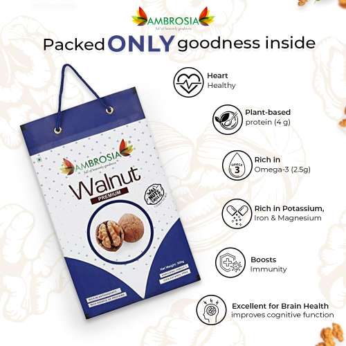 Ambrosia: Walnut Inshell Premium Blue Pack of 2x500gm