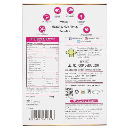 Ambrosia: Walnut Kernel Baker Delight 500g Pack of 2x250gm