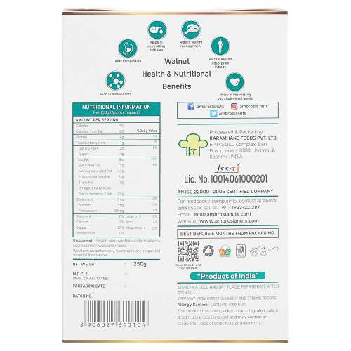 Ambrosia: Walnut Kernel Economy 500g Pack of 2x250gm