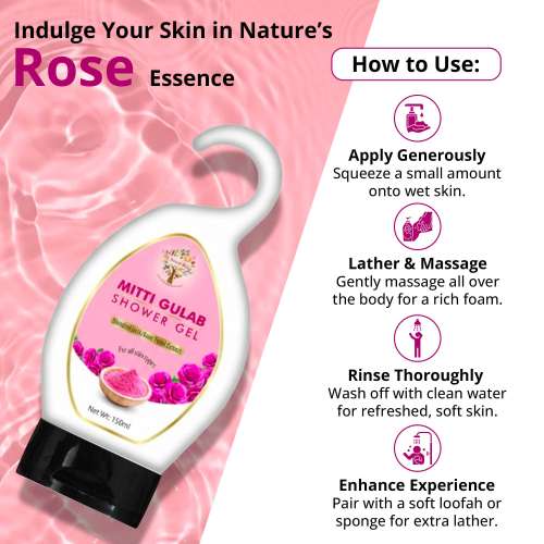 The Herbal Blend: Mitti Gulab Shower Gel  150ml