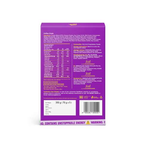 Yogabar: Enrobed Bars - Coffee Power Up Protein Bars 20gm, Pack of 5