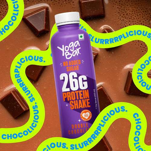 Yogabar: Double Chocolate Protein Milk Shake 26gm, 250ml Pack of 12