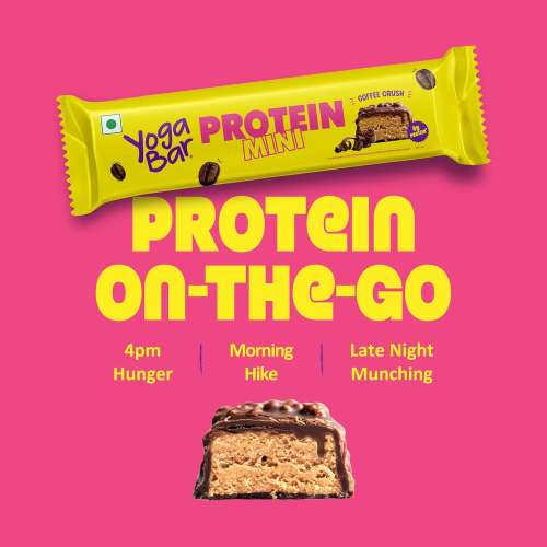 Yogabar: Protein Minis, 4gm Protein Bar Pack of 24 Bars, Coffee Crush