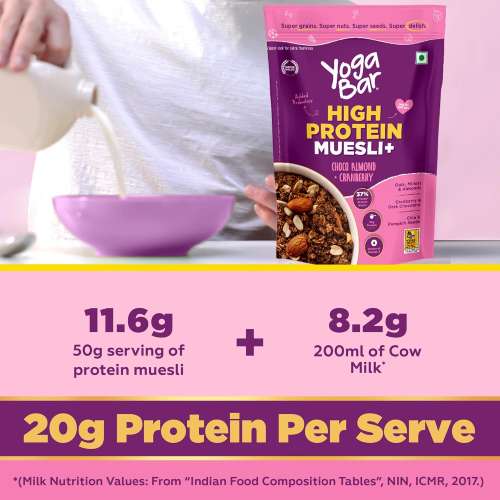Yogabar: High Protein Choco Almond Cranberry Muesli 850gm