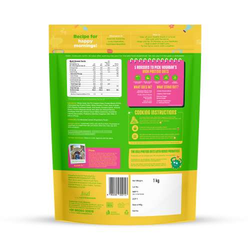 Yogabar: 26gm High Protein Oats 1kg , Kesar Pista Kulfi
