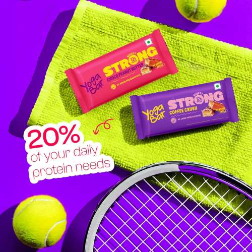 Yogabar: Enrobed Bars - Chocolate Strong 12gm Protein Bars Pack of 6