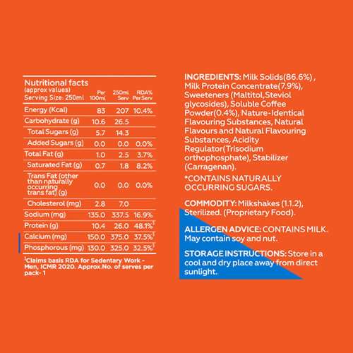 Yogabar: Protein drink  Cold Coffee 250gm Pack of 6