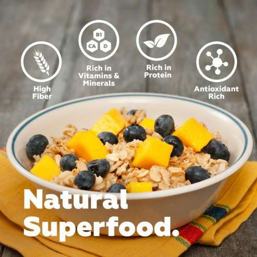 Yogabar: No Added Sugar Oatmeal 1kg - with Alphonso Mango, Chia Seeds and Fruits & Berries