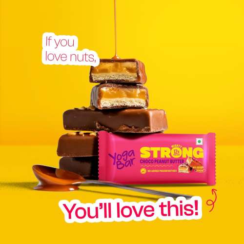 Yogabar: Enrobed Bars - Chocolate Strong 12gm Protein Bars Pack of 6
