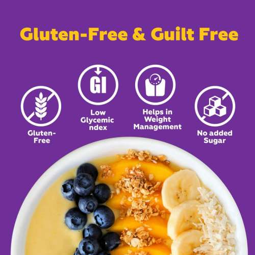 Yogabar: No Added Sugar Oatmeal 1kg - with Alphonso Mango, Chia Seeds and Fruits & Berries
