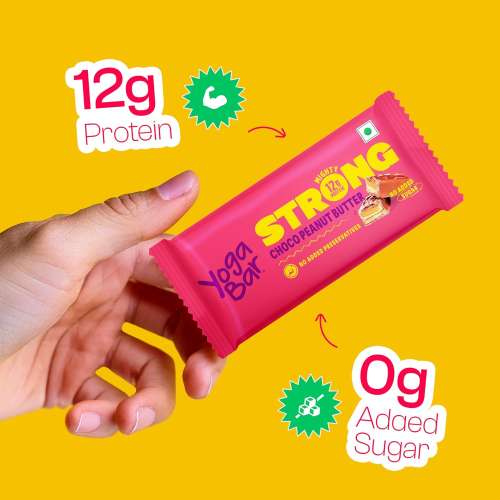 Yogabar: Enrobed Bars - Chocolate Strong 12gm Protein Bars Pack of 6