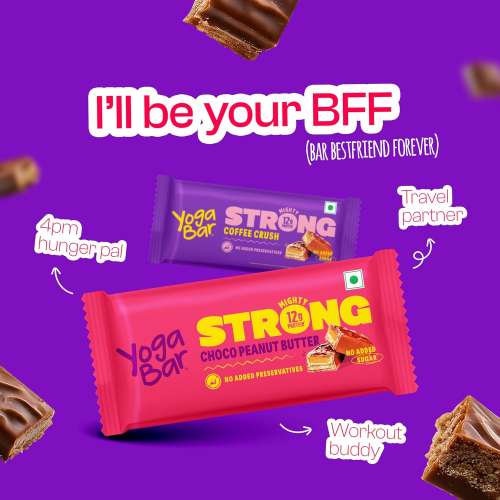 Yogabar: Enrobed Bars - Chocolate Strong 12gm Protein Bars Pack of 6