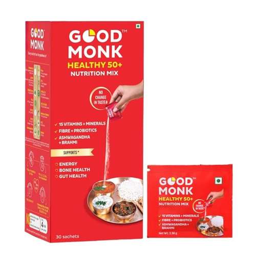 Good Monk: Healthy 50+ Nutrition Mix : Clinically Designed to Improve Energy, Bone & Gut Health | 30 Sachets