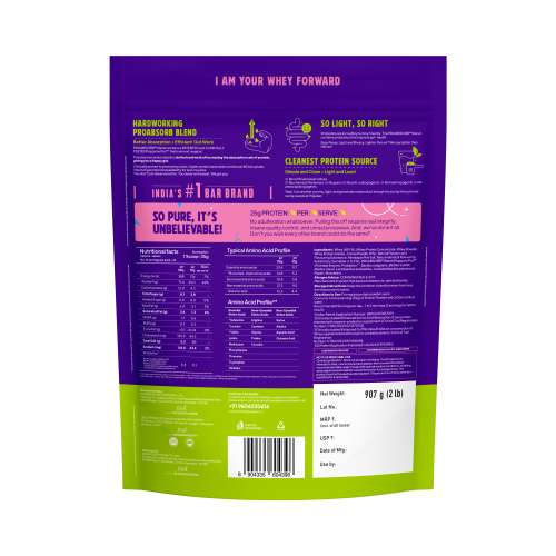 Yogabar: ProClean Whey Protein Performance Blend 907gm | Chocolate Flavor with Zero Calorie Sweetener