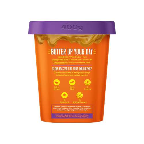 Yogabar: Unsweetened Creamy Peanut Butter 100%- 400gm (Tub)