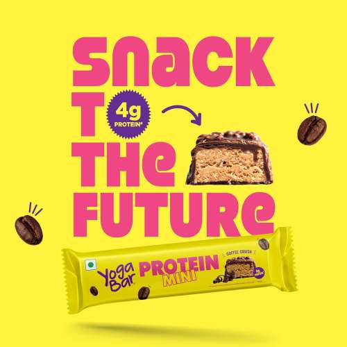 Yogabar: Enrobed Bar Protein Minis - Coffee Crush 20gm Pouch 140gm Pack of 7