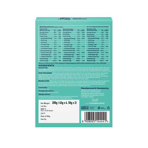 Yogabar: Breakfast Bars Variety Pack | Pack of 6 Protein Bar x 45gm