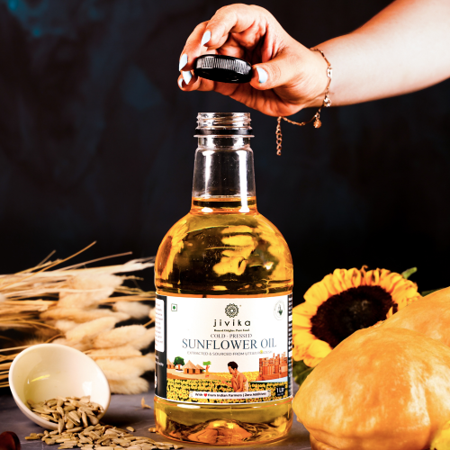 Jivika Pure: Cold Pressed Sunflower Oil  1Ltr