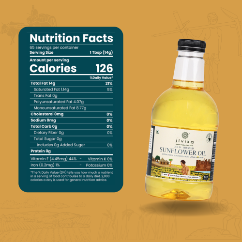 Jivika Pure: Cold Pressed Sunflower Oil  1Ltr