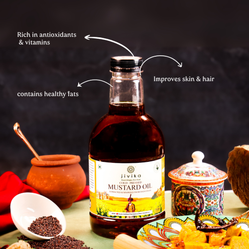 Jivika Pure: Mustard Oil (Wood Pressed/Cold Pressed)  1Ltr