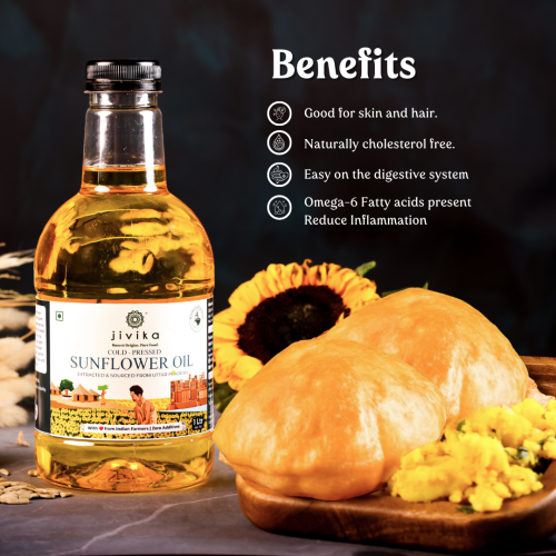 Jivika Pure: Cold Pressed Sunflower Oil  1Ltr