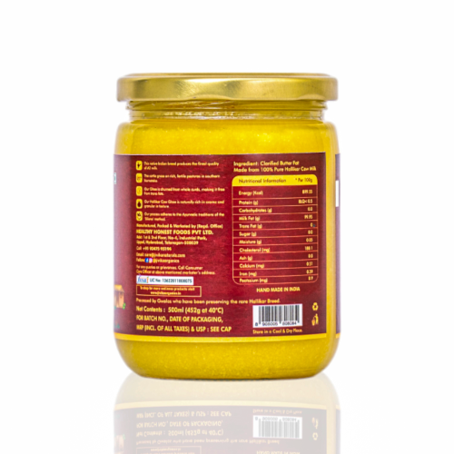 Jivika Pure: Premium A2 Hallikar Cow Ghee (Glass Bottle)  500ml