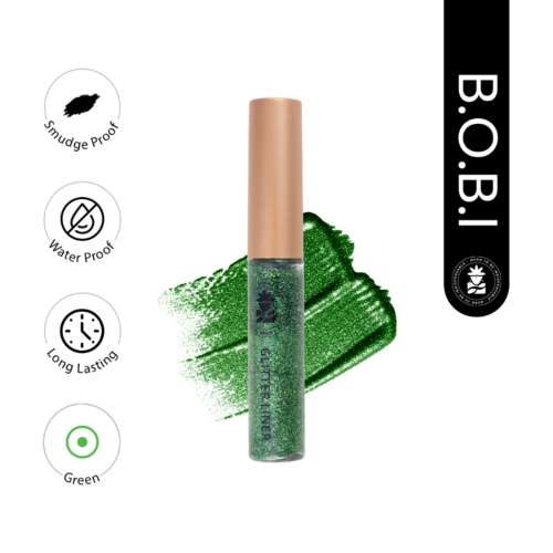 BOBI: Green Glitter Eyeliner - High-Shine Sparkle Finish | Long-Lasting Waterproof Formula | 5 ml