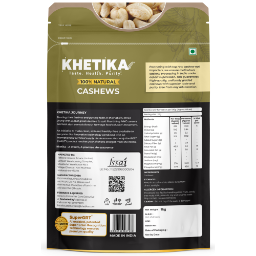 KHETIKA: Premium Naturale Cashew 1Kg