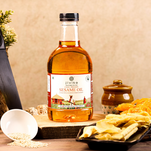 Jivika Pure: Sesame Oil (Wood Pressed/Cold Pressed)  1Ltr