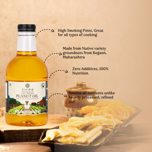 Jivika Pure: Peanut Oil Cold Pressed - Cold Pressed Oils 1Ltr  each Pack of 2