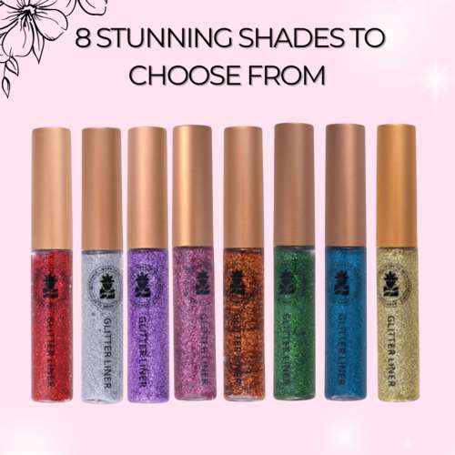 BOBI: Pink Glitter Eyeliner - High-Shine Sparkle Finish | Long-Lasting Waterproof Formula | 5 ml