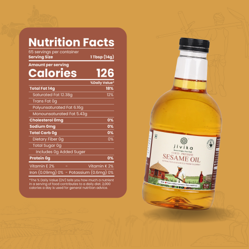 Jivika Pure: Sesame Oil (Wood Pressed/Cold Pressed)  1Ltr