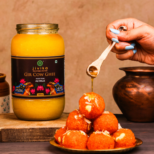 Jivika Pure: Vedic Hand Churned Bilona Gir Cow Ghee  1Ltr