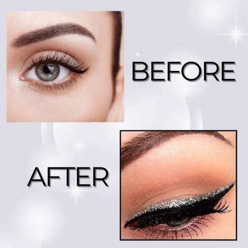 BOBI: Glitter Eyeliner Silver | Diamond Sparkle Finish | Waterproof Long Wear | Quick Dry Smudgeproof | Felt-Tip Precision | Cruelty-Free Paraben-Free-5ml