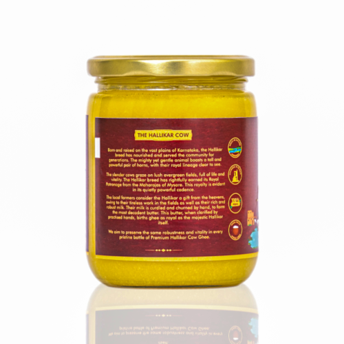 Jivika Pure: Premium A2 Hallikar Cow Ghee (Glass Bottle)  500ml