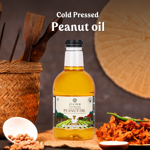 Jivika Pure: Peanut Oil Cold Pressed - Cold Pressed Oils 1Ltr  each Pack of 2